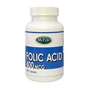  My Life Folic Acid 400 MCG 250 Tablets: Health & Personal 