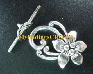 15sets Tibetan Silver flower toggle clasps FC677  