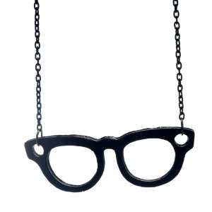  Classic Black Glasses Pendant Long Retro Necklace: Arts 