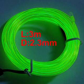 3M Flexible Neon Light Glow EL Wire Rope Tube Car Dance Party 