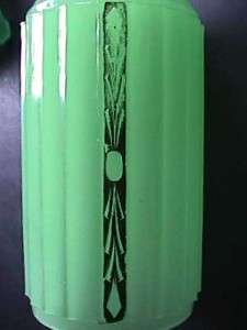 Rare c. 1930s Art Deco Style Pressed Jadeite Green Glass Boudoir 