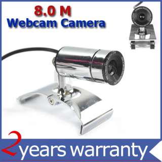 USB 8.0M Pixel Webcam Camera For Laptop PC Silver  