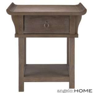  angelo:HOME Kara End Table in Weathered Oak Finish: Home 