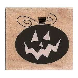  Scary Pumpkin Wood Mounted Rubber Stamp (B4846): Arts 