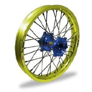  Wheel Pro Wheel 1.85x19 MX Rear Wheel   Yellow Rim/Blue Hub , Color 