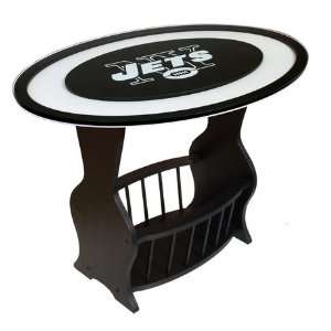  New York Jets Glass End Table: Sports & Outdoors