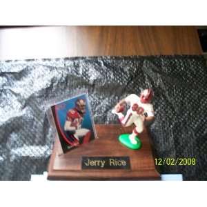 Jerry Rice #80 San Fransico 49ers Football Figure on a Wooden Base 