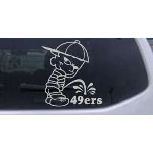 Pee On 49ers Car Window Wall Laptop Decal Sticker    Silver 22in X 20 
