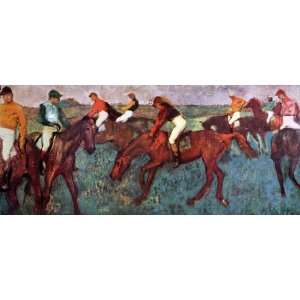  Before the start (Jockeis during training) by Degas canvas 