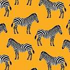Zebras on Yellow, Menagerie, Pink Light Design, Kaufman, Black White 