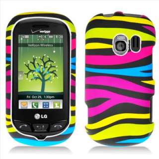 Rainbow Zebra Hard Case Snap On Cover for Verizon LG Extravert VN271 