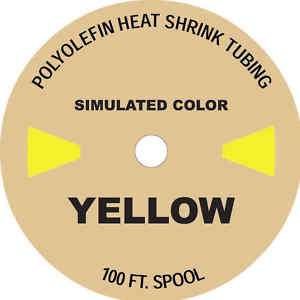 100 FT. YELLOW 3/8 Polyolefin 2:1 Heat Shrink Tubing  