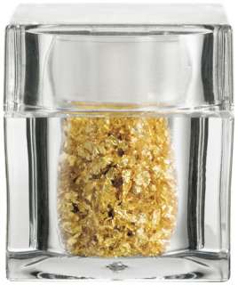 Edible Gold Leaf Flakes in Acrylic Cube Shaker. 100mg.  