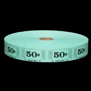 50 Cent Tickets   Green   2000 per roll Toys & Games
