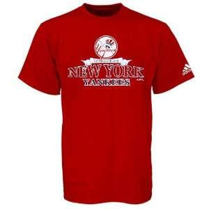  Adidas New York Yankees Red Bracket Buster T shirt: Sports 