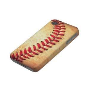  Vintage baseball ball Case mate Iphone 4 Case: Cell Phones 