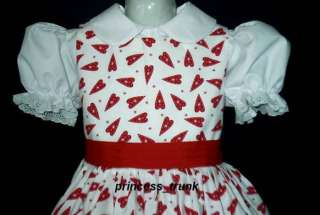   Kingdom Valentines Hearts w/Stars Dress Custom Sz 12M 10Yrs  