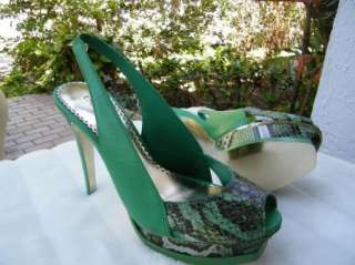   SHOES sandals heel platform ZAHARA green snake 5 6 7 8 9 10  