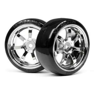    T Drift Tire 26mm w/Rays 57S Pro Chrome Wheel (2): Toys & Games