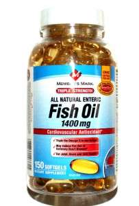Members Mark Omega 3 Fish Oil 1400 mg. 150 Soft Gels  