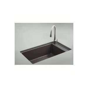  Kohler K 6410 1 Indio U/C Single Basin Sink, Black: Home 