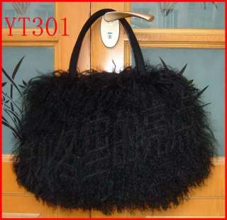 XL YT30 Real Mongolia Lamb Fur Bag Handbag  