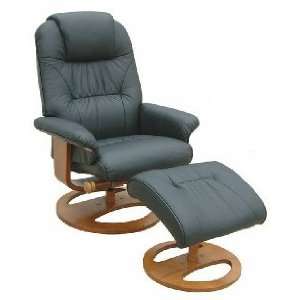BenchMaster Star Line Balboa Leather Swivel Recliner and Ottoman Set 