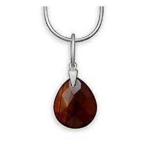  Sterling Silver Pendant ONLY, 18.6x22.4mm Red Tiger Eye, 1 