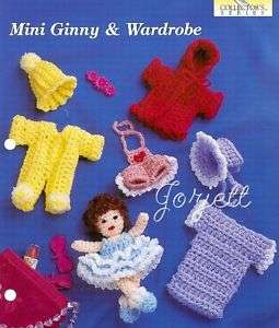 Mini Ginny & Wardrobe, doll & clothing crochet patterns  
