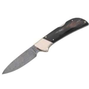 Beretta Knives 724 Damascus Blade Lockback Knife with Buffalo Horn 