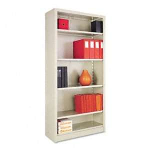   Steel Bookcase, 5 Shelves, 34 1/2w x 13d x 72h, Putty 