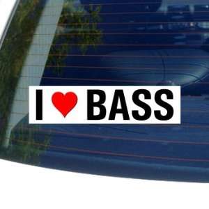  I Love Heart BASS   Window Bumper Sticker: Automotive