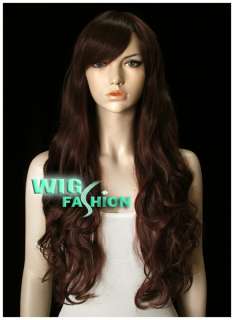 Long 25 in.Wavy Brown Skin Top Hair Wig NF17  
