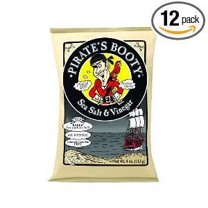 Pirates Booty, Sea Salt & Vinegar, 4 Ounce Bags (Pack of 12):  