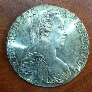 1780 X Maria Theresa Thaler Silver Coin  