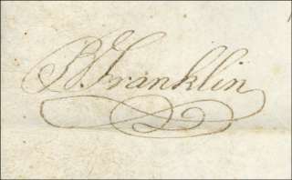 BENJAMIN FRANKLIN   LAND GRANT SIGNED 05/24/1787  