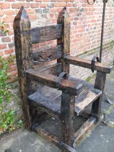 17TH CENTURY STYLE DUNGEON MEDIEVAL RESTRAINING CHAIR  