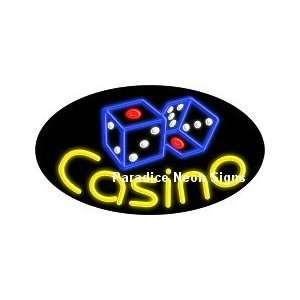  Flashing Casino Neon Sign (Oval): Sports & Outdoors
