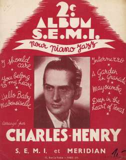 CHARLES HENRY FRENCH PIANO JAZZ SONGBOOK RARE  