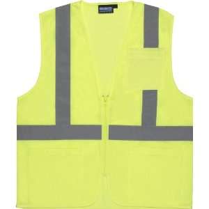 ERB 61653 S363P Class 2 Economy Mesh Safety Vest with Pockets, Lime 
