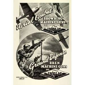   Combat Browning Machine Guns WWII   Original Print Ad: Home & Kitchen