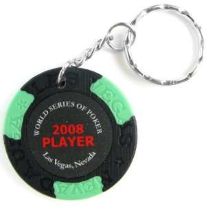  2008 WSOP Player Black Poker Chip Key Chain Sports 
