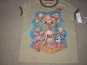 New Disney Bambi Thumper Flower Shirt Large Kids  