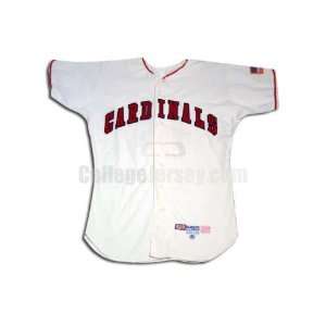  White No. 5 Game Used Ball State Baseball Jersey (SIZE 40 