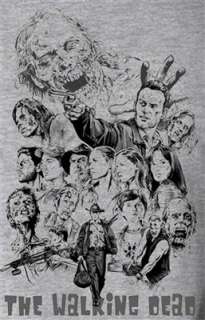The Walking Dead Collage TV Show AMC Series Shirt Grimes Zombie T 