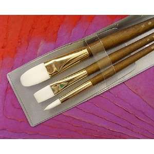 Princeton Brush Value Pack  #9047 Set of Three Long Handled White 