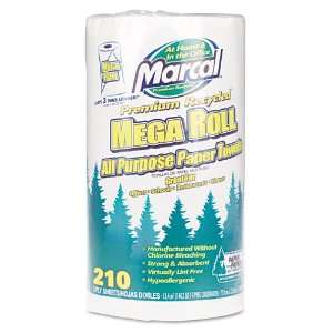  Marcal : Premium Recycled Mega Roll Paper Towel, White 