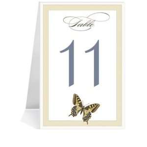  Wedding Table Number Cards   Butterfly Taupe Pewter In 