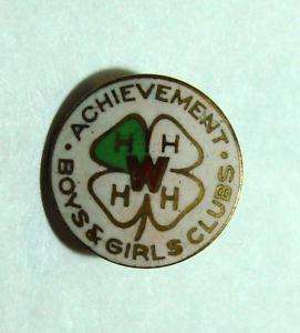 Wisconsin Achievement Boys & Girls Clubs Pin 1940s  