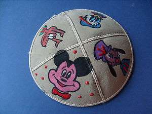 Kippah Yamulke CARTOON CHARACTERS Suede For Boy For Year Round Use 